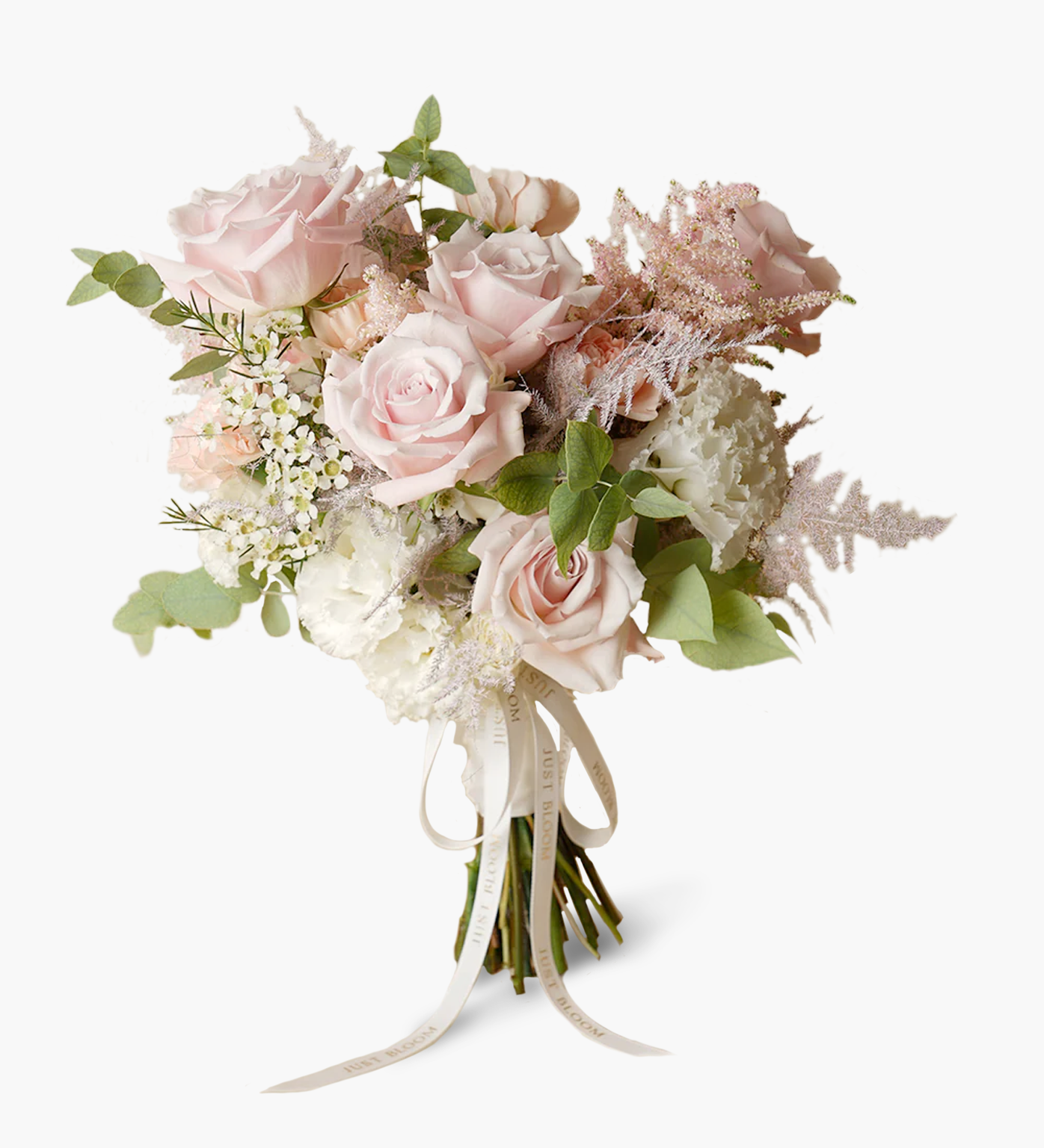 Margot bridal bouquet with Ecuadorian roses and blush Dutch flowers – Just Bloom Hong Kong