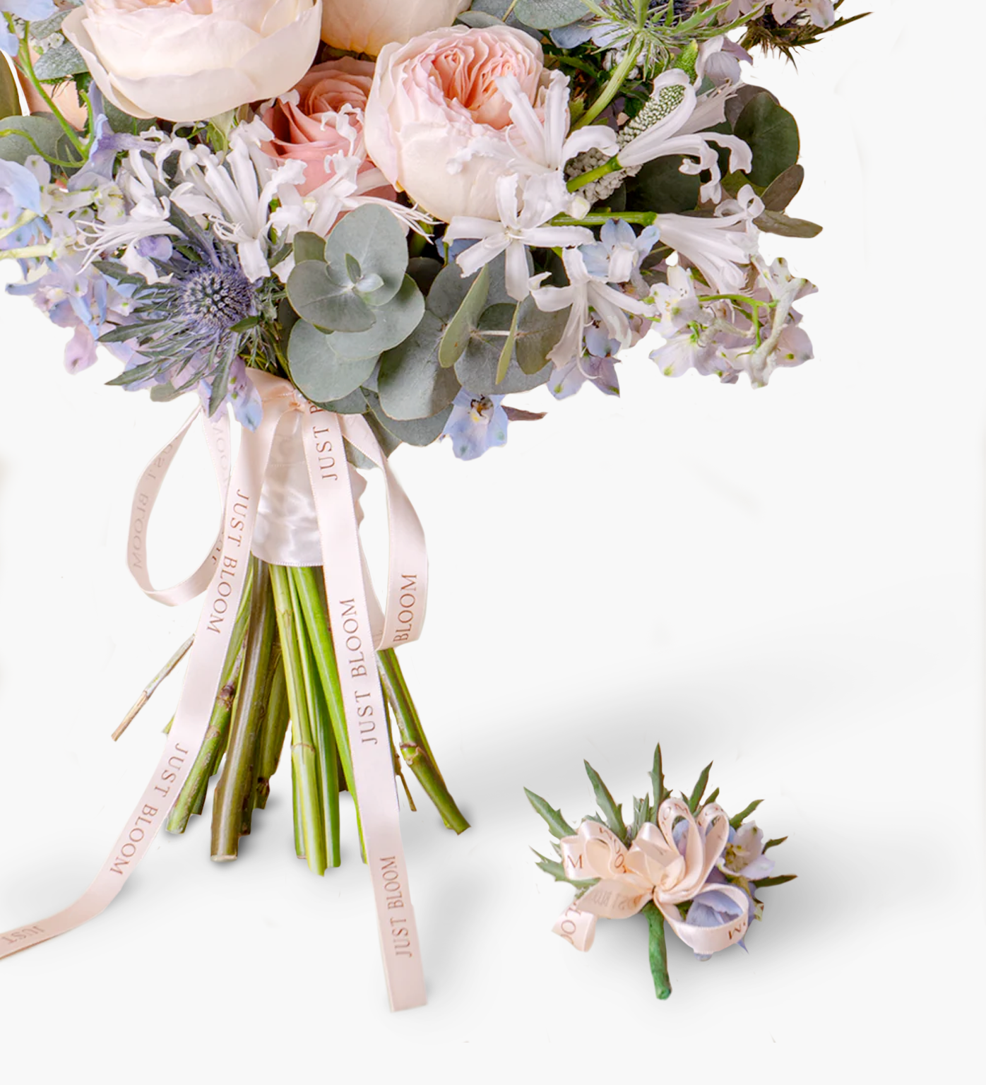 Eleanor Bouquet with Matching Boutonniere – Just Bloom Signature Set