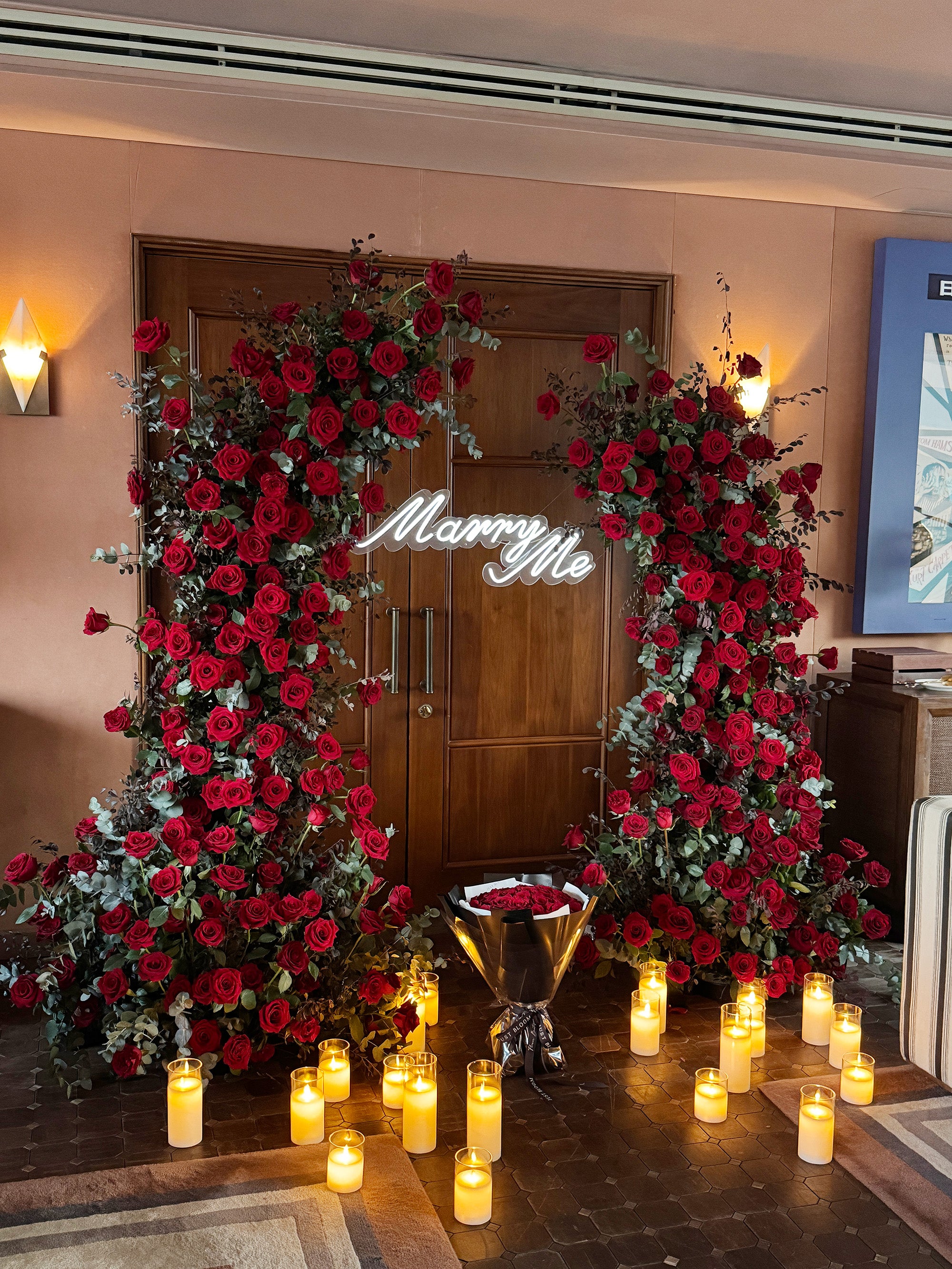 Pledge of Love Floral Installation with Red Roses by Just Bloom Hong Kong