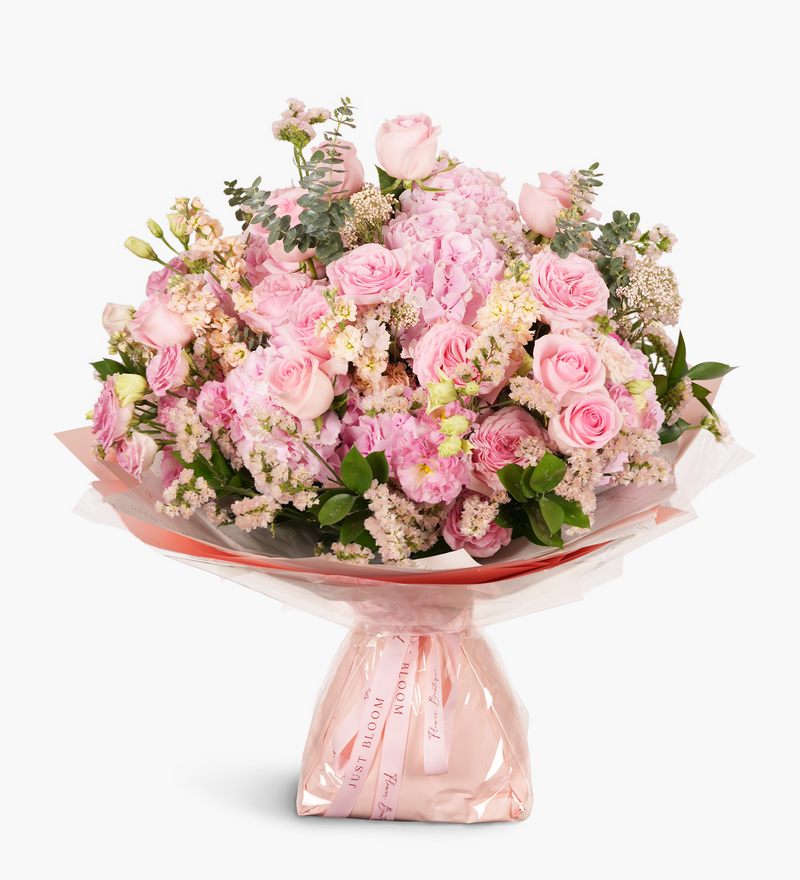Exquisite FQ.116 Saylor Bouquet | Pink Garden Roses, Hydrangeas, and More | Just Bloom Hong Kong Florist