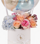 Ecuadorian Garden Roses, Ecuadorian Roses, Hydrangea, Pink, Orange and Blue Flower Box - Just Bloom Hong Kong Florist