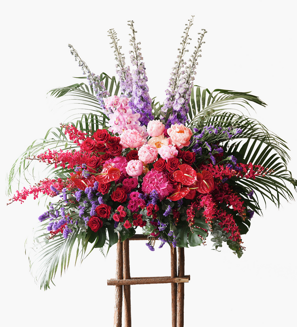 Grand Opening Floral Arrangement by Just bloom × Hong Kong Florist, premium Ecuadorian roses and Dutch flowers