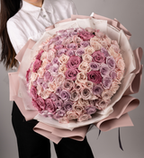Blissful Pink and Purple Bouquet - Premium Ecuadorian Roses