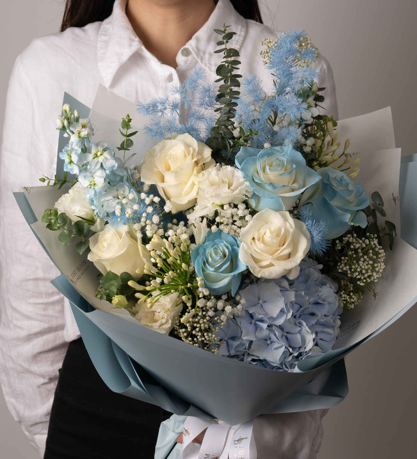 Enchanting Blue Dream Bouquet - Ecuadorian Roses & Dutch Flowers