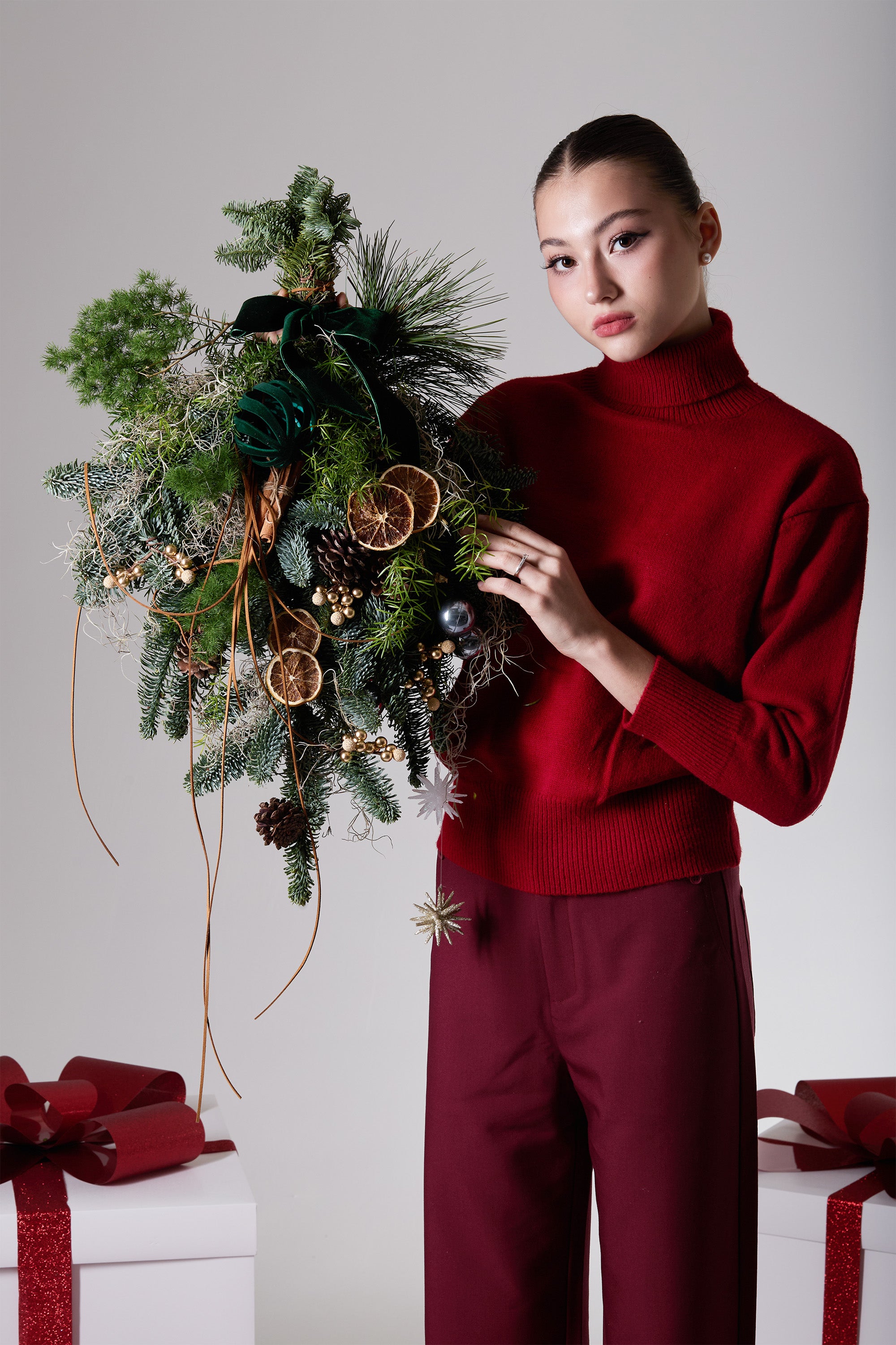 Forest Drift woodland wreath with dried citrus and pine