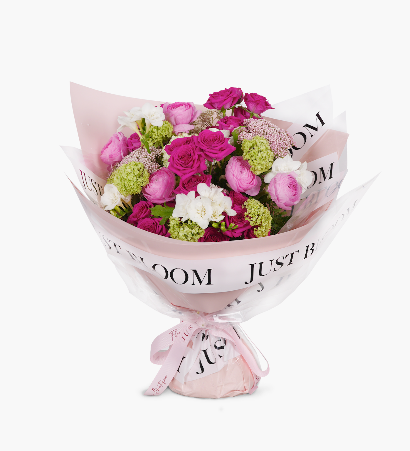 Jayla hot pink rose ranunculus elegant bouquet vibrant flowers Hong Kong Just Bloom HK