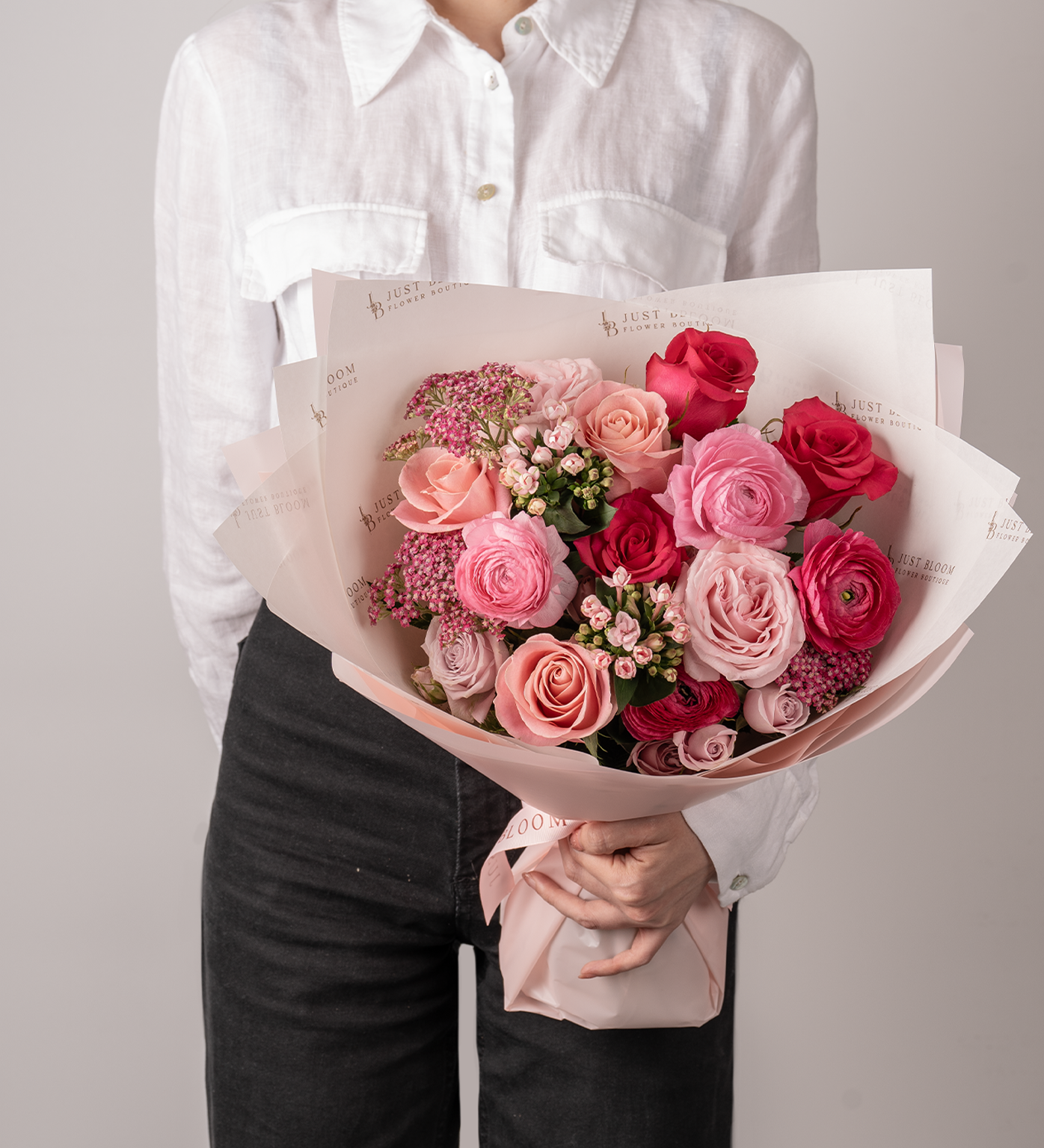 Just Bloom Delightful Pink and Cute Bouquet - Premium Ecuadorian Roses