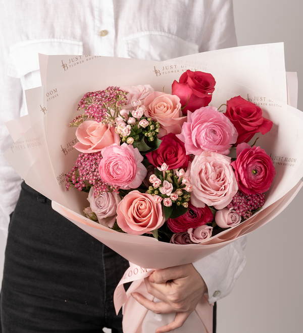 Just Bloom Delightful Pink and Cute Bouquet - Premium Ecuadorian Roses