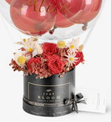 Just Bloom Eternal Flower Box - Premium Ecuadorian Preserved Roses, Preserved Hydrangea Fragments, and Dried Flower Fillers in Striking Red