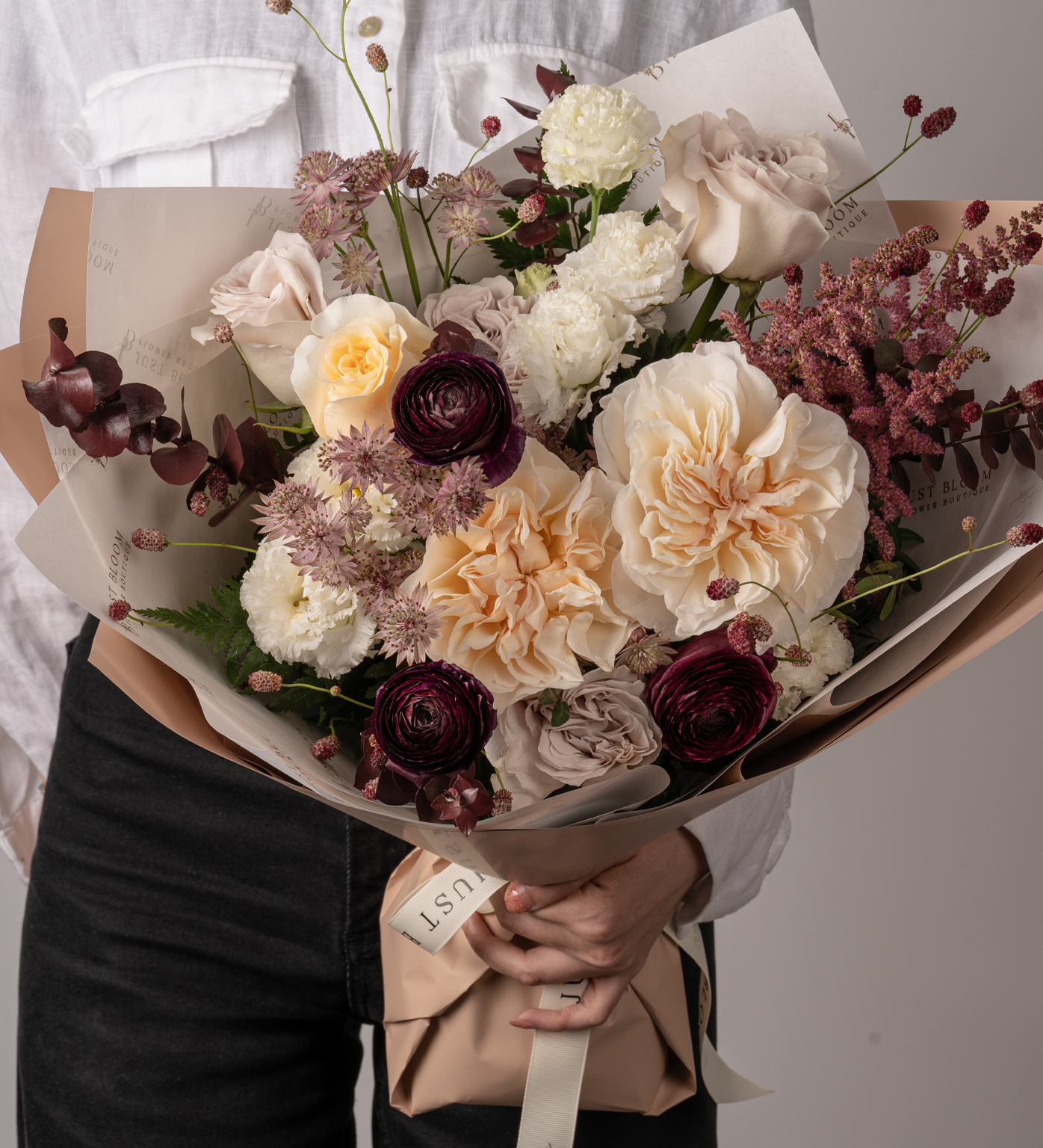 Just Bloom Stunning Earth Tone Bouquet - Premium Ecuadorian Roses and Exquisite Dutch Flowers