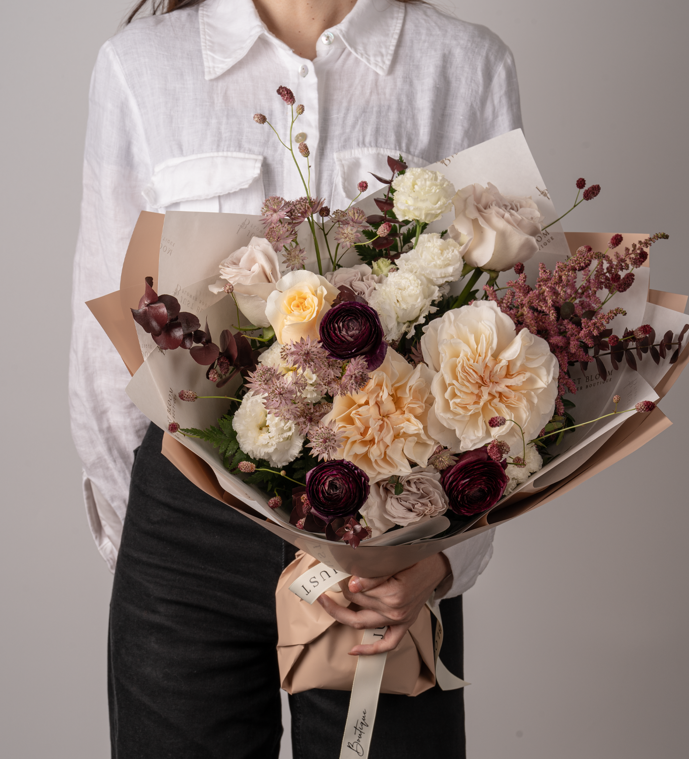 Just Bloom Stunning Earth Tone Bouquet - Premium Ecuadorian Roses and Exquisite Dutch Flowers