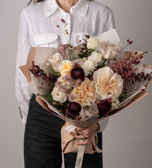 Just Bloom Stunning Earth Tone Bouquet - Premium Ecuadorian Roses and Exquisite Dutch Flowers