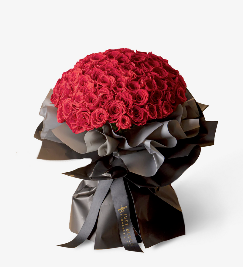 Just Bloom Stunning Preserved Rose Bouquet - Premium Preserved Roses in Vibrant Red
