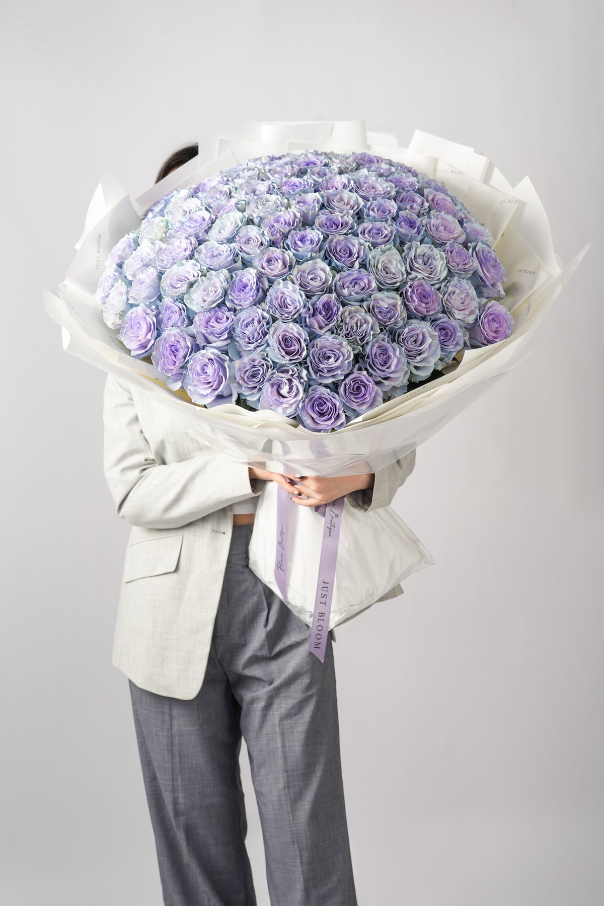 Meteor Shower – Purple & Blue Ecuadorian Roses Bouquet | Just Bloom ...