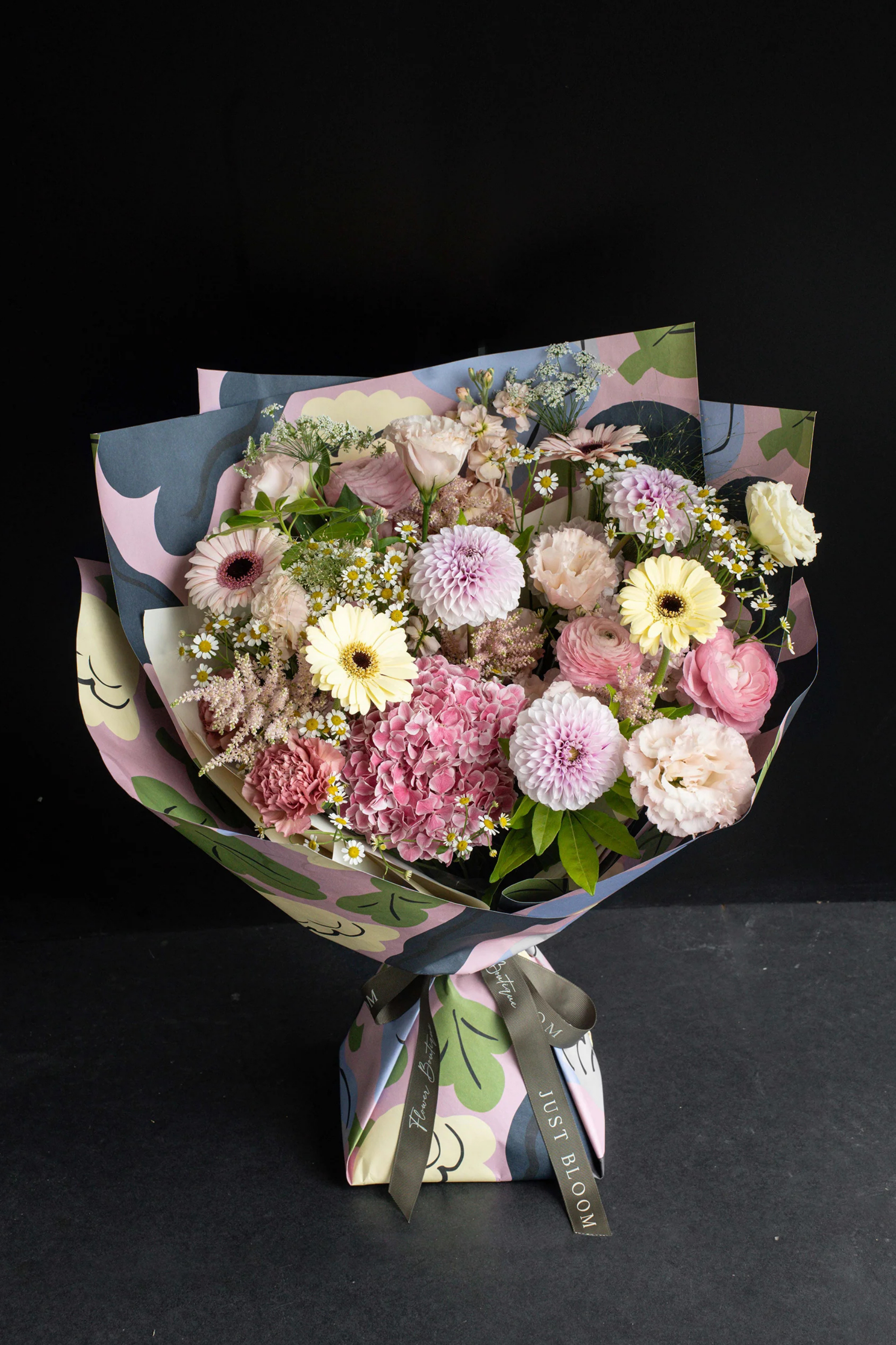 Nordic Bloom Bouquet with Gerberas, Hydrangeas, Dahlias, and Ranunculuses by Just Bloom Hong Kong