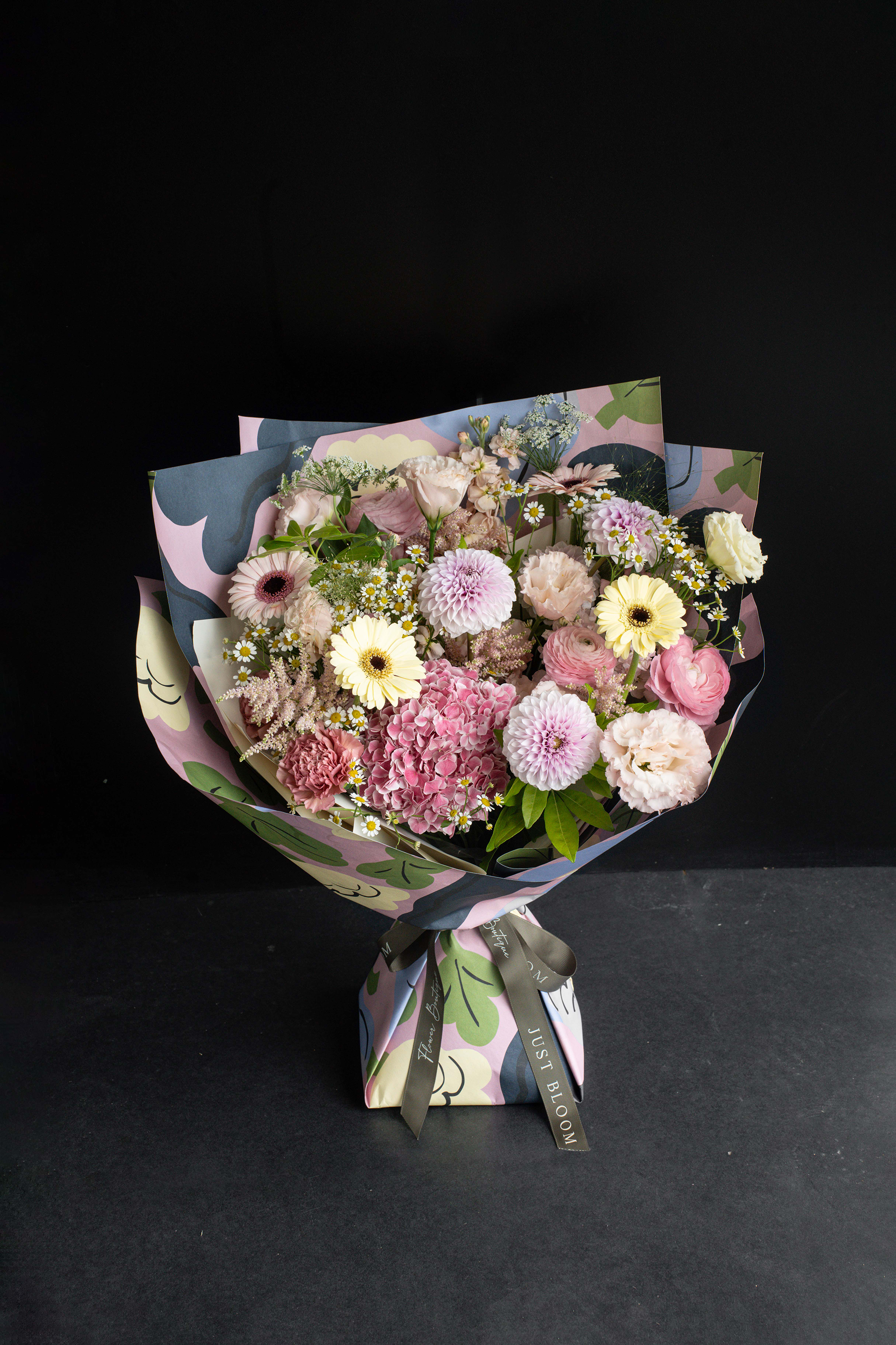 Nordic Bloom Bouquet with Gerberas, Hydrangeas, Dahlias, and Ranunculuses by Just Bloom Hong Kong