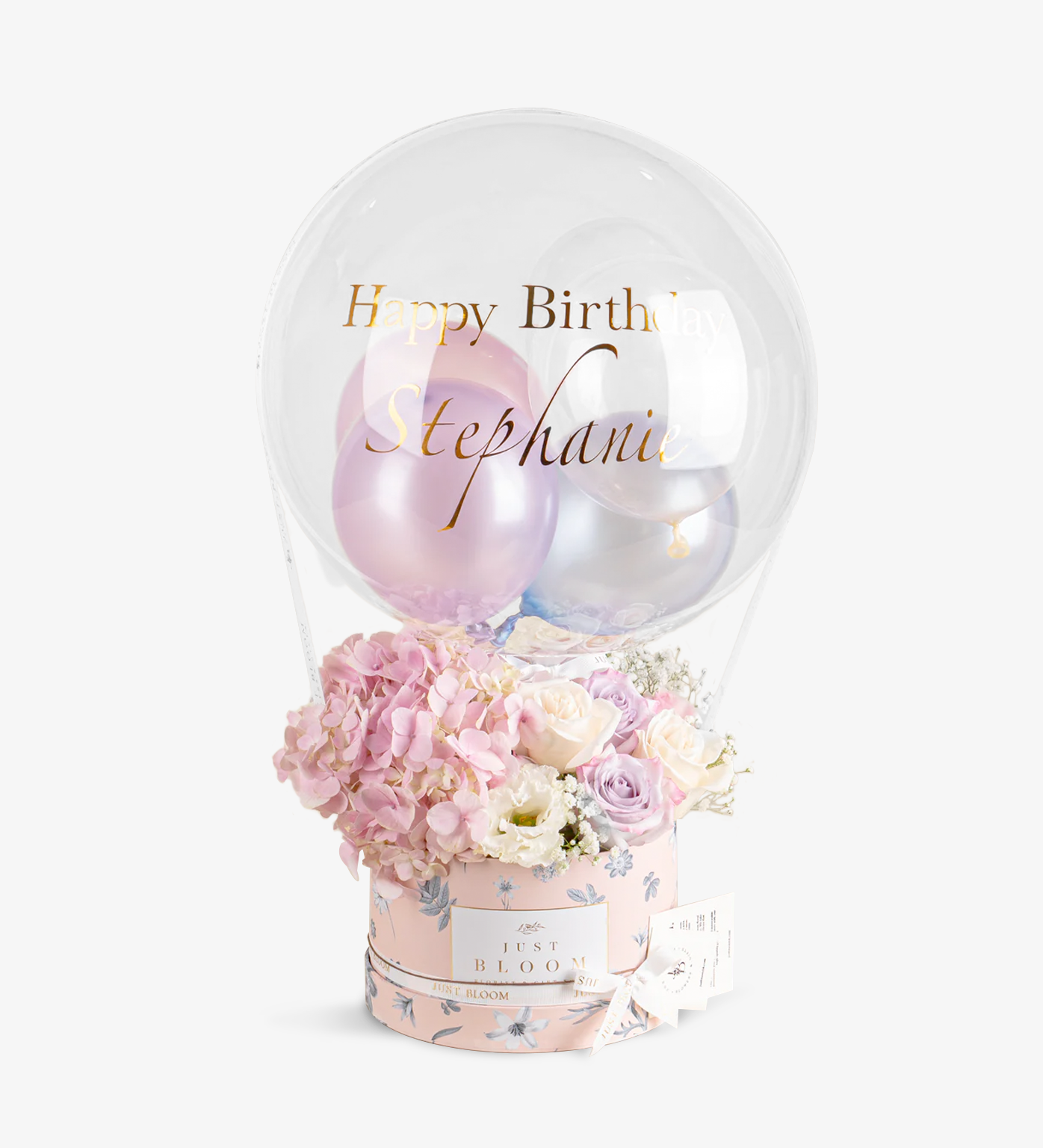 Cali pastel birthday flower box with hydrangeas and roses – Just Bloom Hong Kong